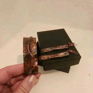 Copper bracelet and earrings set